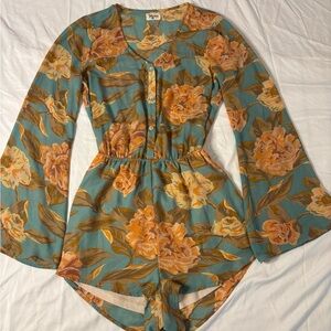 Show Me Your MuMu Floral Dress in Teal and Orange